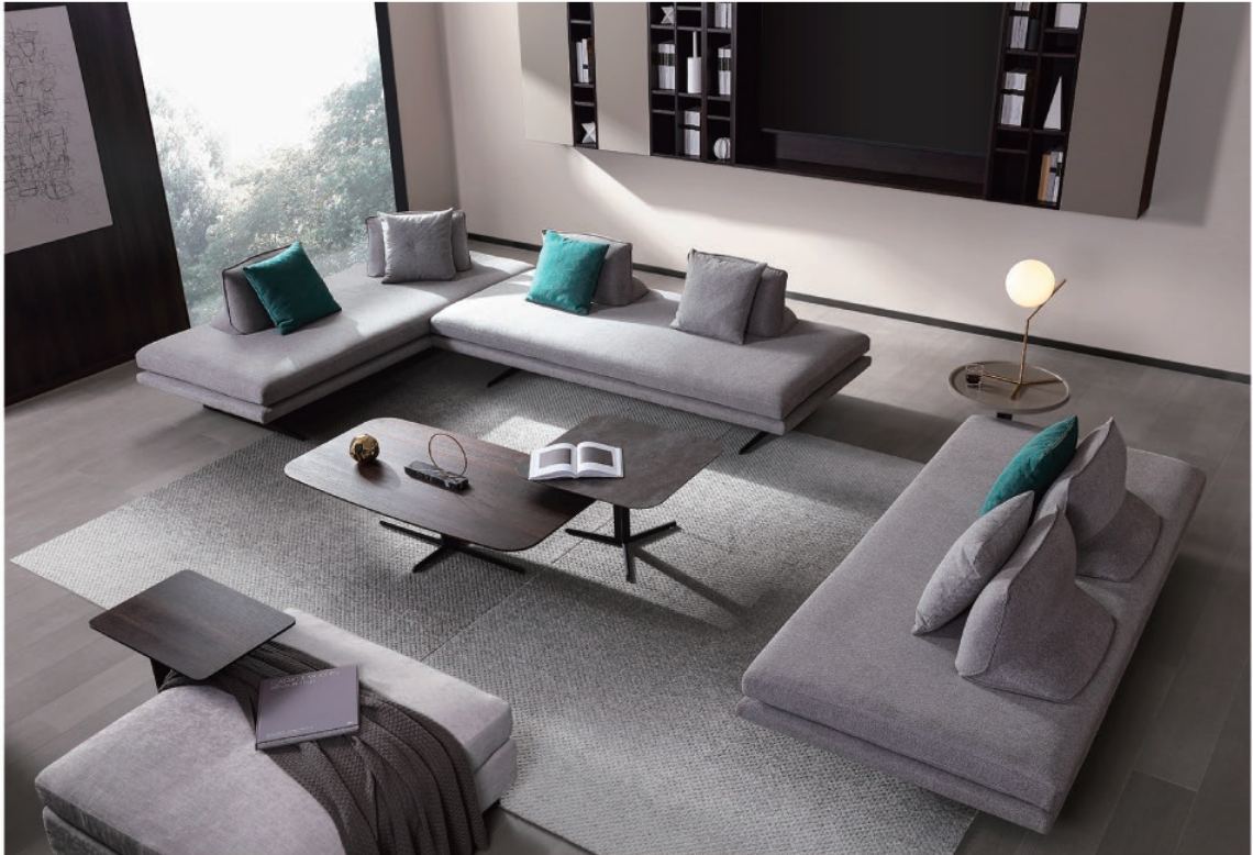 Sky City Fabric Movable Backrest Sofa
