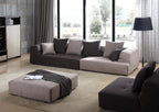Two-Tone Fusion Sofa-fabric & genuine leather combine